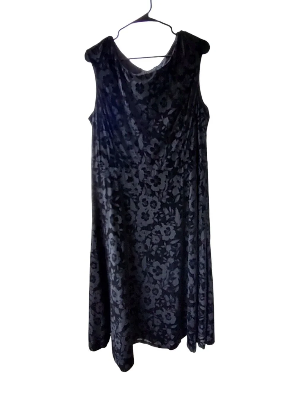 Tommy Hilfiger Black Floral Velvet Midi Dress